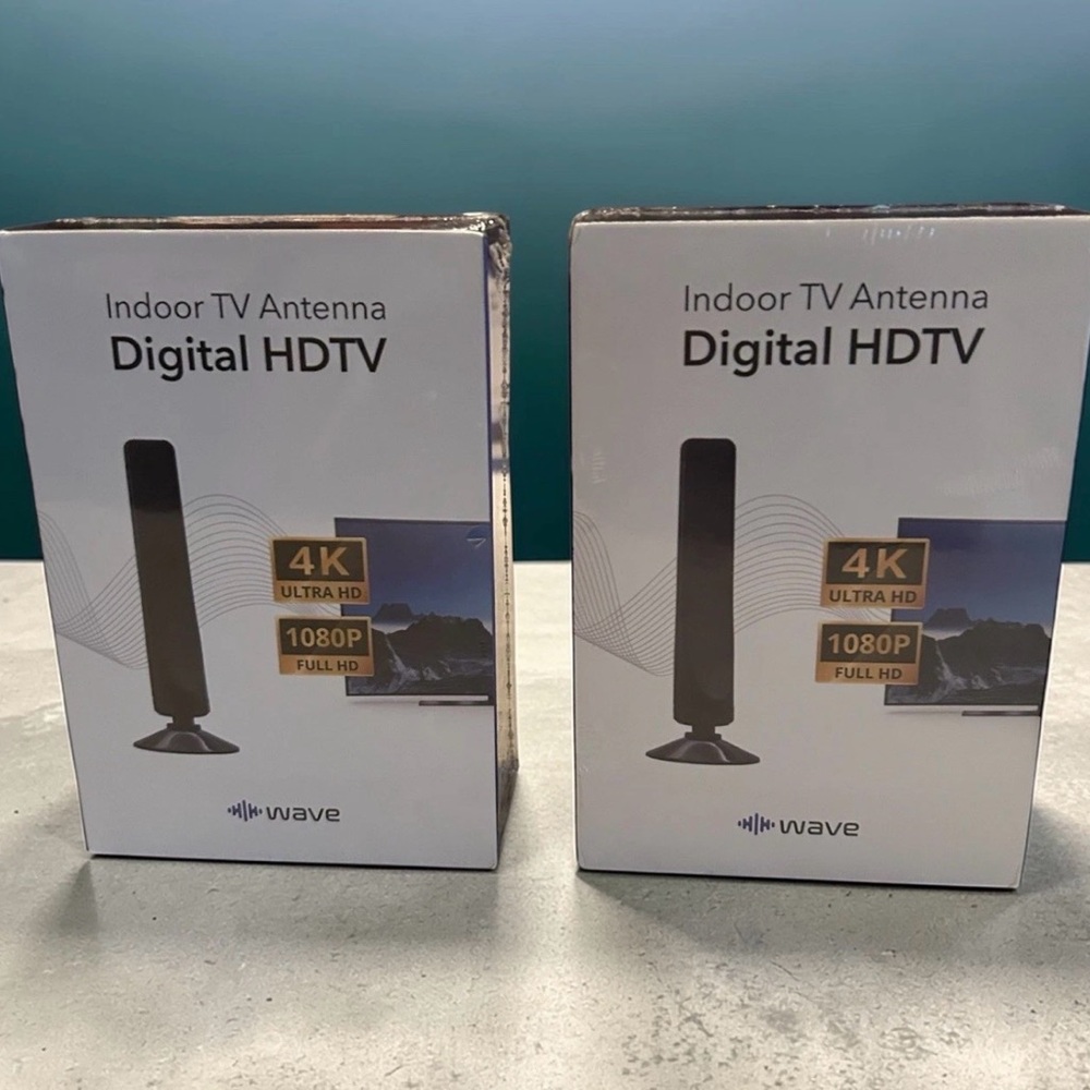 WAVE Indoor TV Antenna Digital HDTV 4K Ultra HD & 1080P Full HD NEW Lot Of 2